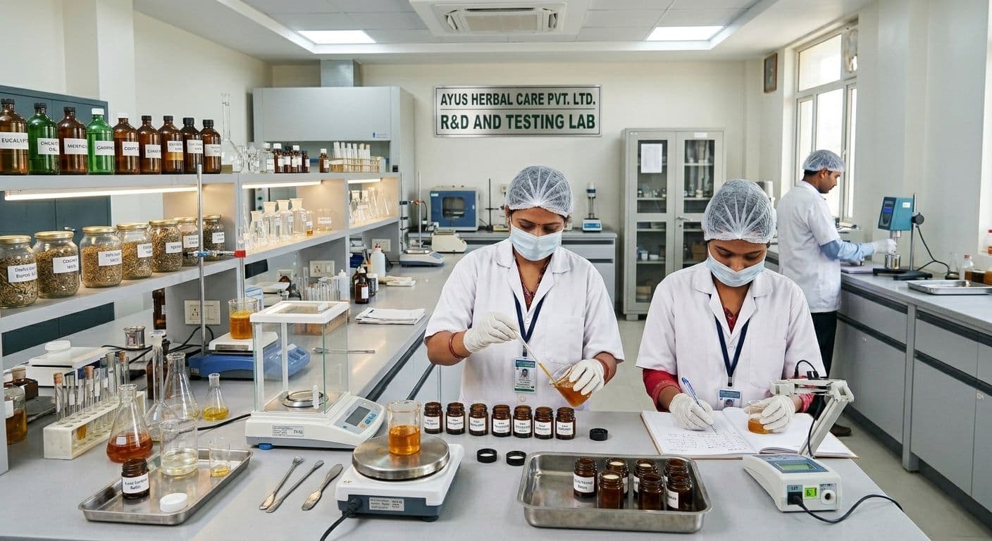 Ayus Herbal Care advanced research laboratory - Natural product development and testing facility